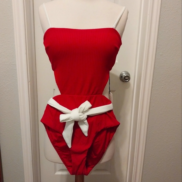 Onia L Rumi One Piece Haute Red Swimsuit New - Picture 5 of 7